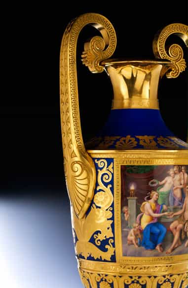 Detailabbildung: † Bedeutende, museale Prunkvase der Porzellanmanufaktur Nymphenburg