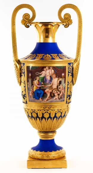 Detailabbildung: † Bedeutende, museale Prunkvase der Porzellanmanufaktur Nymphenburg