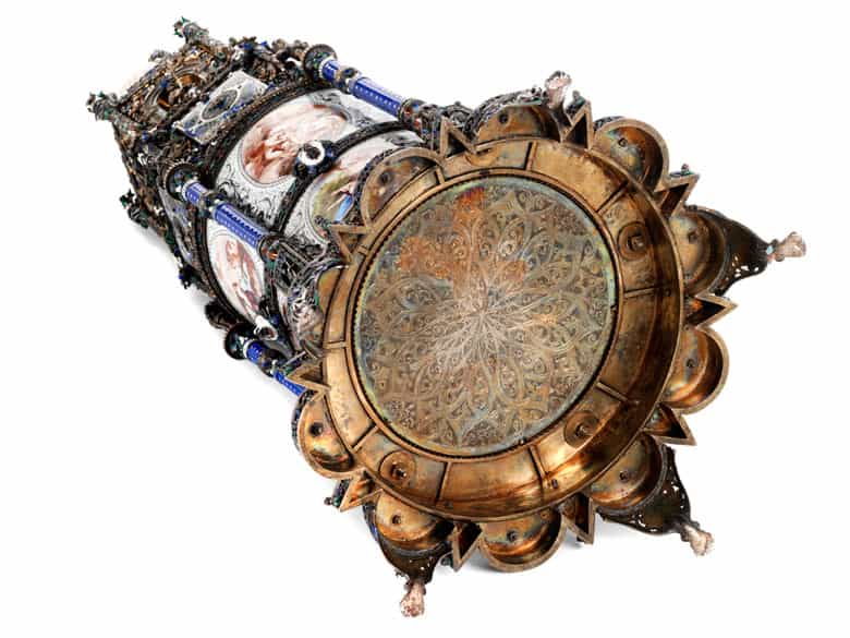 Detailabbildung: † Musealer, historischer Kunstkammer-Uhrenturm in Silber und Email