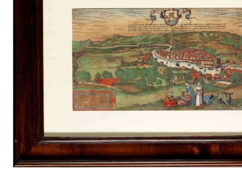 Detailabbildung:  Kolorierter Stich von Bilbao