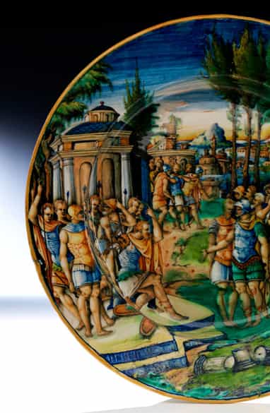 Detailabbildung: Große Istoriato-Platte des Zenobia-Malers
