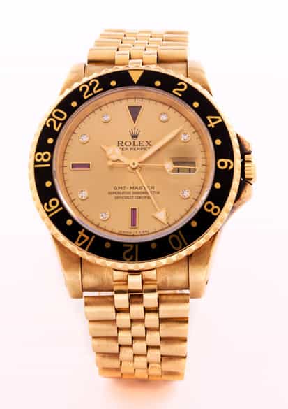 Detailabbildung:  Rolex Herrenarmbanduhr 18 kt Rotgold mit Rotgoldband