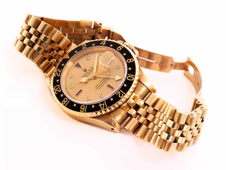 Detailabbildung:  Rolex Herrenarmbanduhr 18 kt Rotgold mit Rotgoldband
