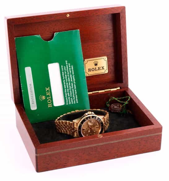Detailabbildung:  Rolex Herrenarmbanduhr 18 kt Rotgold mit Rotgoldband