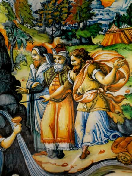 Detailabbildung: Paar große, seltene Majolika-Schalen, wohl aus der Werkstatt der Patanazzi