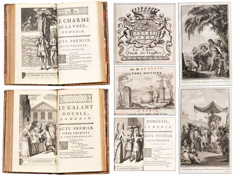 Detailabbildung: Une grande bibliothèque francaise avec 904 livres du 18ème siècle
