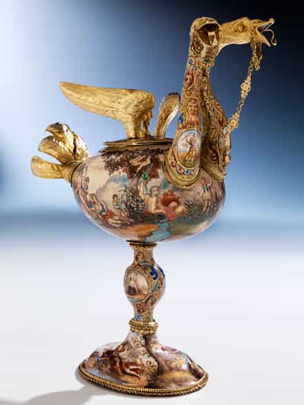 Detailabbildung: Prunkvolles Tischaufsatzgefäß des Wiener Historismus 