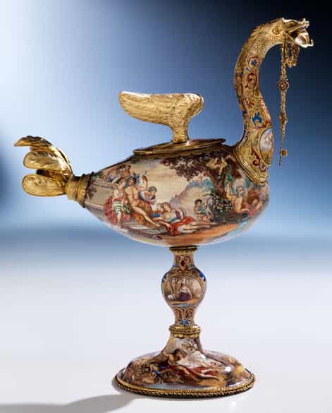Detailabbildung: Prunkvolles Tischaufsatzgefäß des Wiener Historismus 