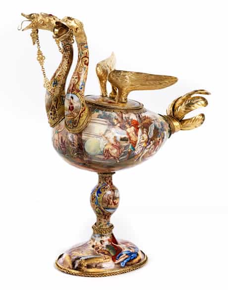 Detailabbildung: Prunkvolles Tischaufsatzgefäß des Wiener Historismus 