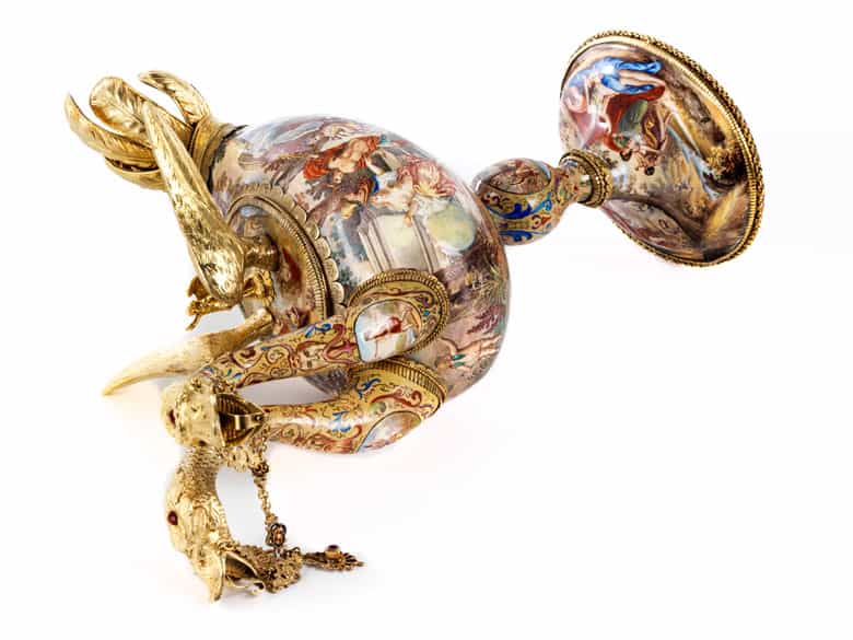 Detailabbildung: Prunkvolles Tischaufsatzgefäß des Wiener Historismus 