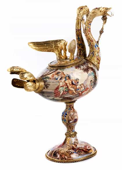 Detailabbildung: Prunkvolles Tischaufsatzgefäß des Wiener Historismus 