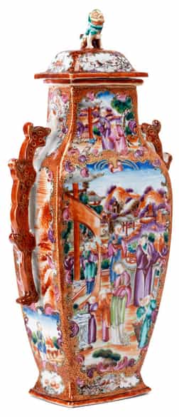 Detailabbildung:  Famille rose-Deckelvase