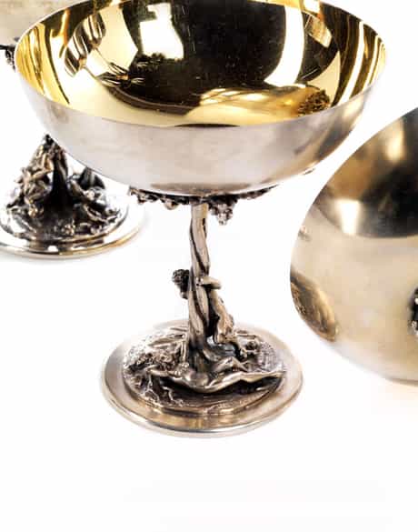 Detailabbildung:  Konvolut silberner Trinkgefäße