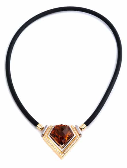 Detailabbildung:  Citrin-Brillantcollier