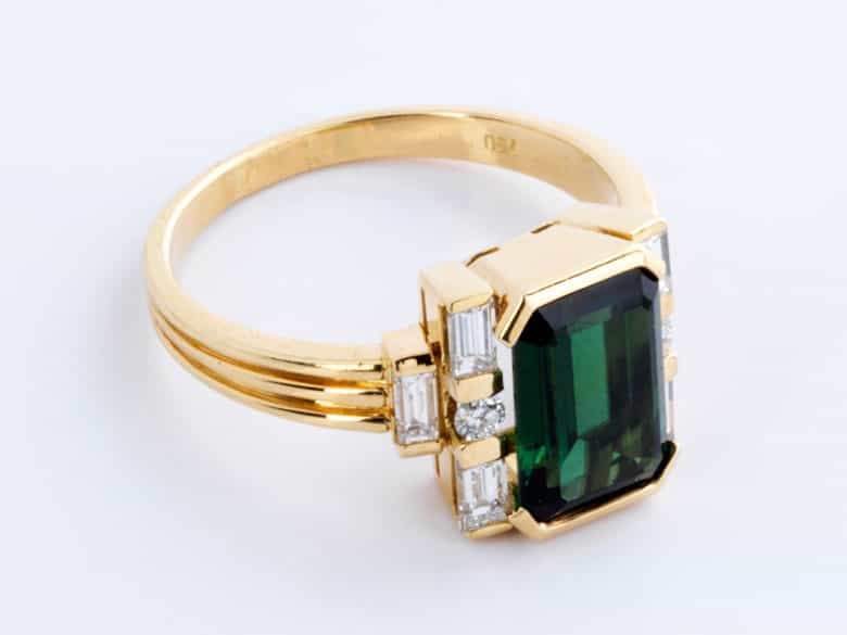Detailabbildung:  Turmalin-Diamantring