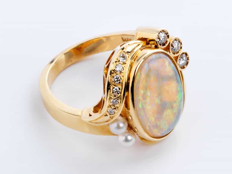 Detailabbildung:  Opal-Brillantring