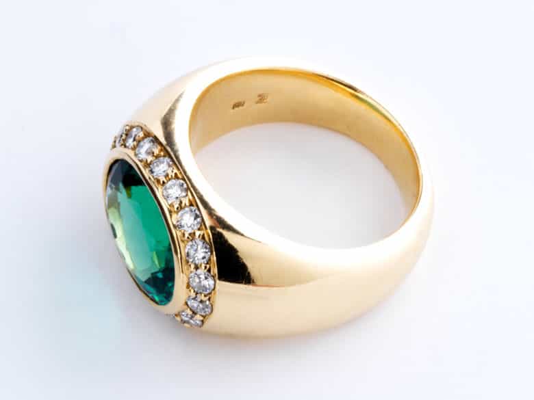 Detailabbildung:  Turmalin-Brillantring