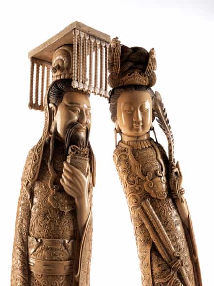 Detailabbildung: Paar Elfenbeinfiguren