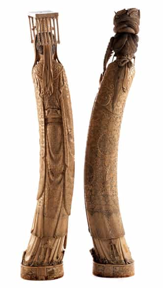 Detailabbildung: Paar Elfenbeinfiguren