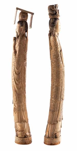 Detailabbildung: Paar Elfenbeinfiguren