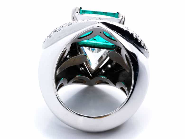Detailabbildung:  Weißgold-Ring mit Smaragd