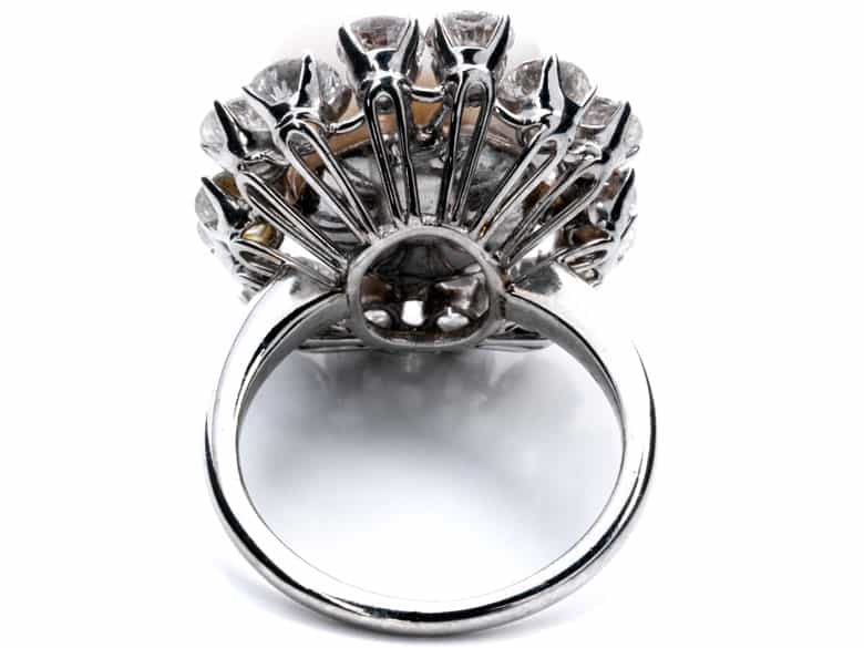 Detailabbildung:  Weißgold-Ring mit Perle