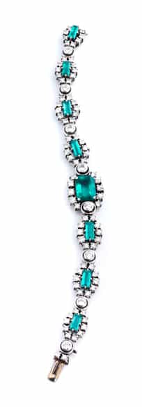 Detailabbildung:  Smaragd-Brillantarmband