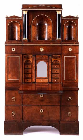 Detailabbildung: Klassizistischer Schreibschrank à deux corps, Werkstatt des Friedrich Gottlob Hoffmann