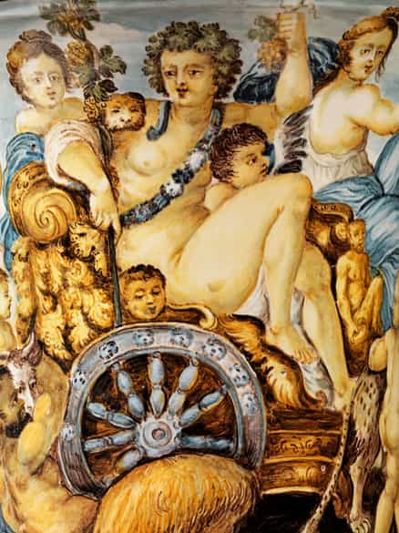 Detailabbildung: Große Majolika-Deckelvase, Francesco Antonio Saverio Grue, 1686 - 1746, zug.