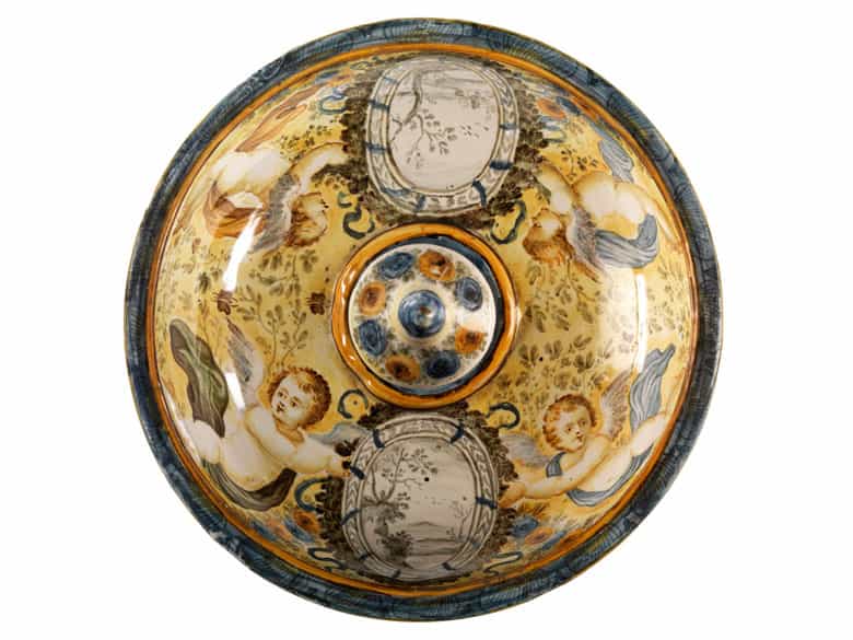 Detailabbildung: Große Majolika-Deckelvase, Francesco Antonio Saverio Grue, 1686 - 1746, zug.