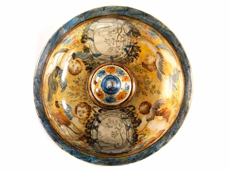 Detailabbildung: Große Majolika-Deckelvase, Francesco Antonio Saverio Grue, 1686 - 1746, zug.