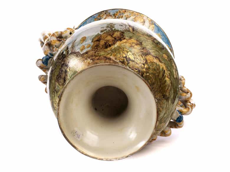 Detailabbildung: Majolika-Vase von Carlo Antonio Grue, 1655 - 1723