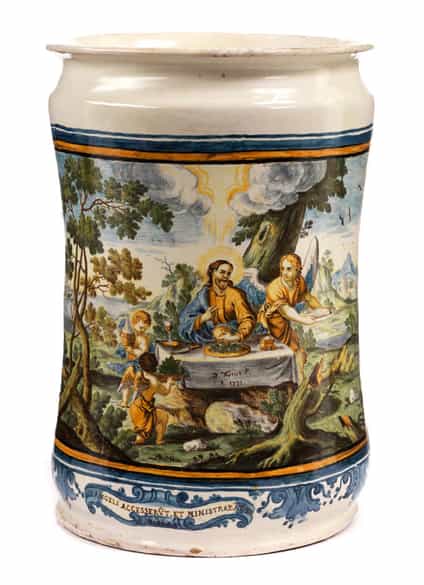 Detailabbildung:  Großer Majolika-Albarello von Francesco Antonio Saverio Grue, 1688 - 1746