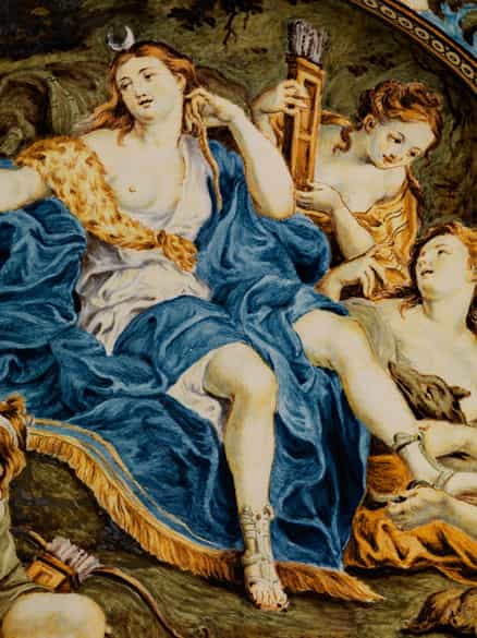 Detailabbildung: Majolika-Platte von Carlo Antonio Grue, 1655 - 1723