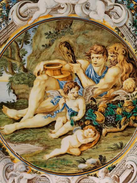 Detailabbildung: Majolika-Platte von Carlo Antonio Grue, 1655 - 1723