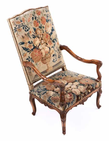 Detailabbildung:  Großer Armlehnstuhl im Barockstil