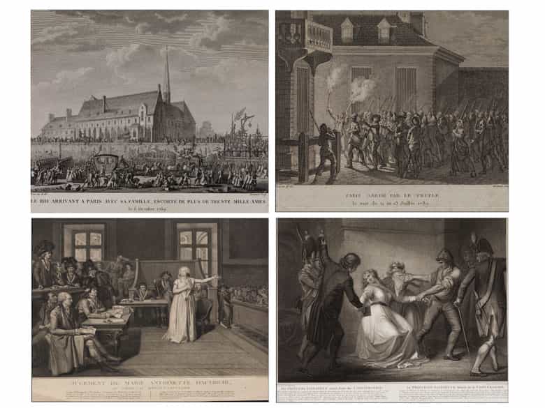 Detailabbildung:  Konvolut von Stichen und Autographen aus der Zeit der Französischen Revolution