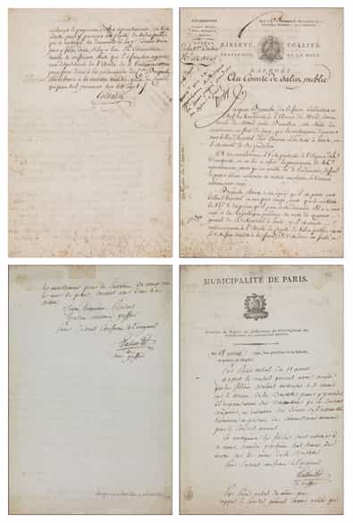 Detailabbildung:  Konvolut von Stichen und Autographen aus der Zeit der Französischen Revolution