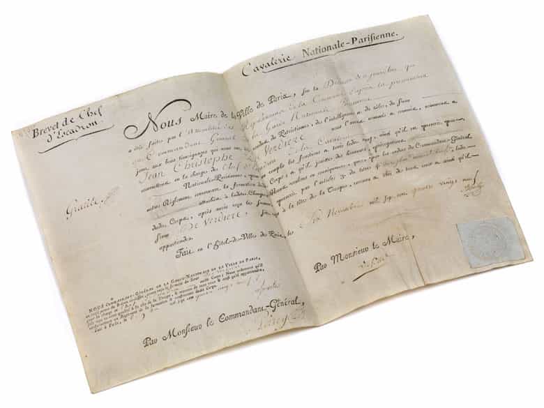 Detailabbildung:  Konvolut von Stichen und Autographen aus der Zeit der Französischen Revolution