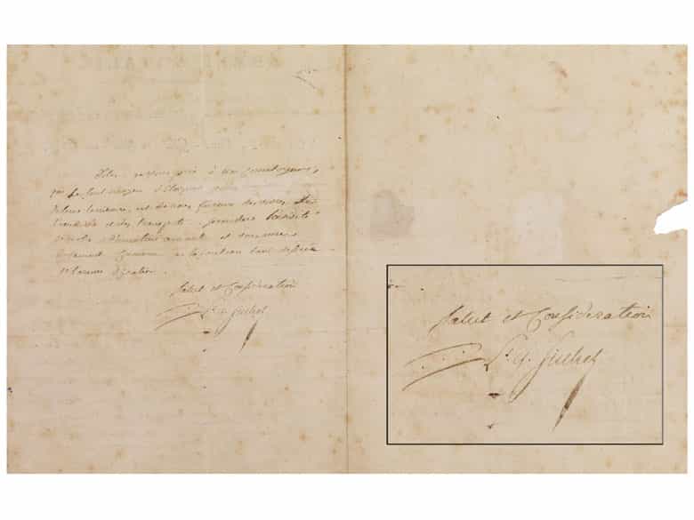 Detailabbildung:  Konvolut von Stichen und Autographen aus der Zeit der Französischen Revolution