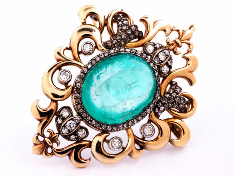 Detailabbildung:  Smaragd-Kameebrosche