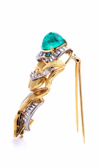 Detailabbildung:  Smaragd-Diamantbrosche von Mauboussin