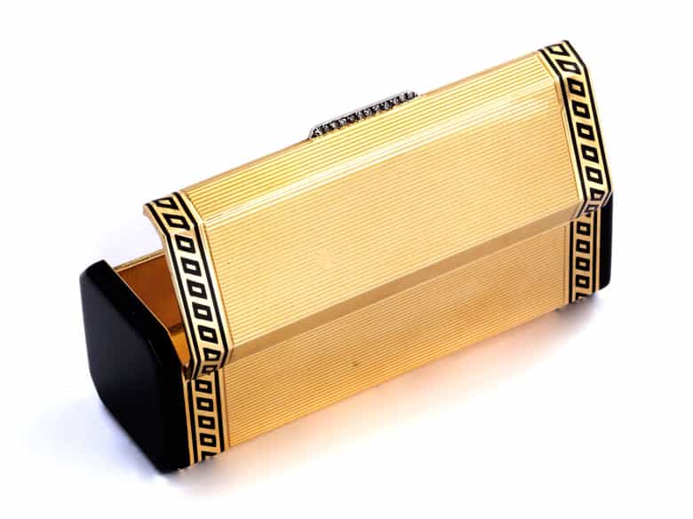 Detailabbildung:  Londoner -Cartier-Dose mit zugehörigem Originaletui