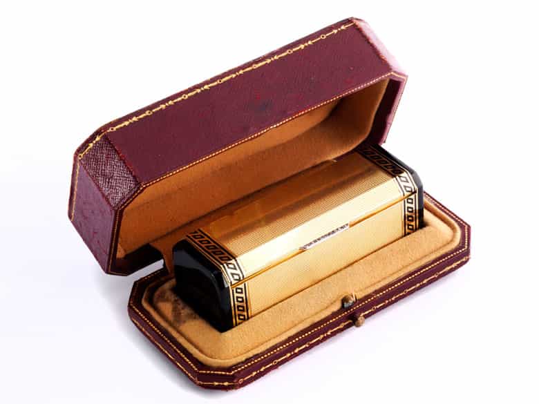 Detailabbildung:  Londoner -Cartier-Dose mit zugehörigem Originaletui