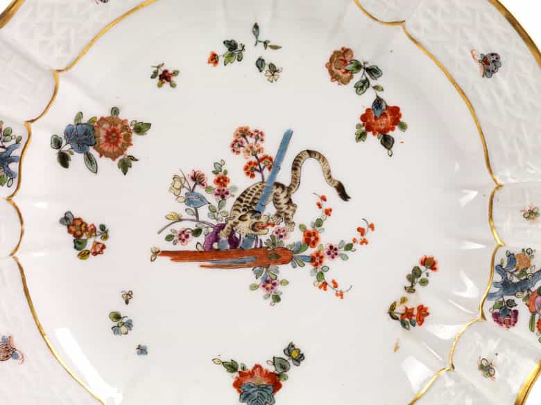 Detailabbildung: Sechs Meissener Teller mit Kakiemon -Dekor