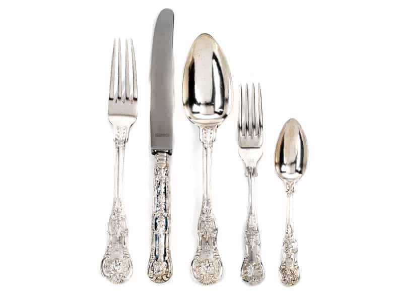 Detailabbildung: Seltenes Silberbesteck für König Friedrich Wilhelm IV