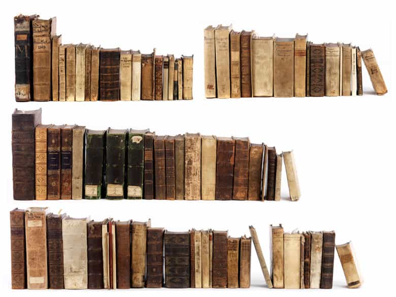 Detailabbildung:  Eine Sammlung Bücher des 16. - 19. Jahrhunderts