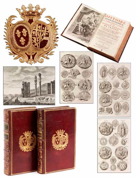 Detailabbildung: † Eine hochdekorative Bibliothek des 18. Jahrhunderts mit 656 Bänden