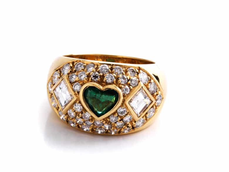 Detailabbildung: Diamantring mit Smaragdherz