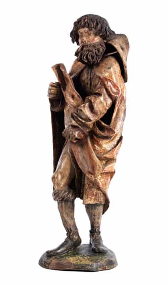 Detailabbildung: Schnitzfigur des Heiligen Rochus